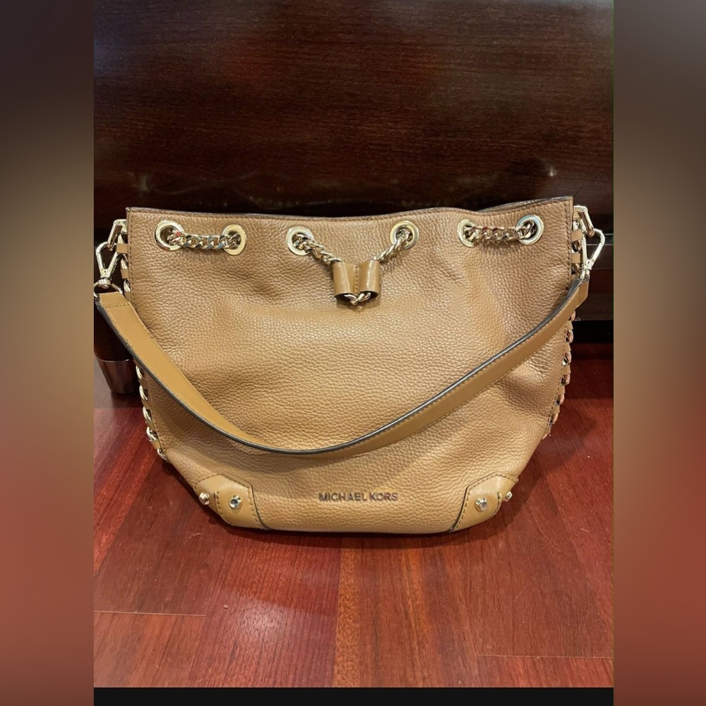 Michael Kors Brown Leather Chain Shoulder Bag